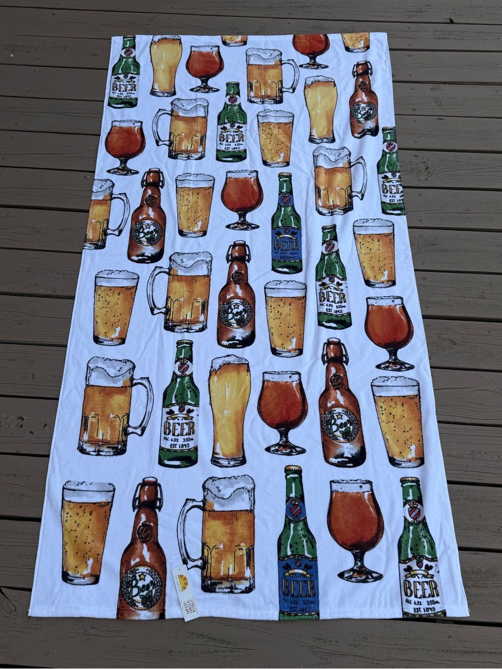 C&C California Beer Print Beach Towel 100% Cotton 36X72 New Novelty Pool Lake 6'